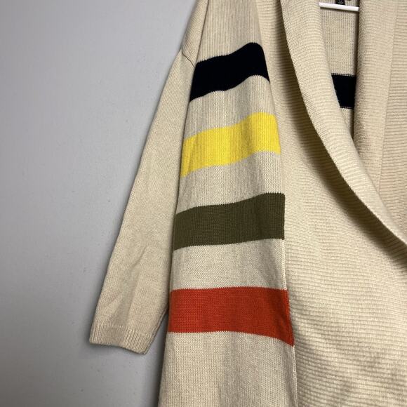 Talbots Womens Lambswool Blend Open Front Cardigan Colorblock Petite Sz L - Picture 5 of 12